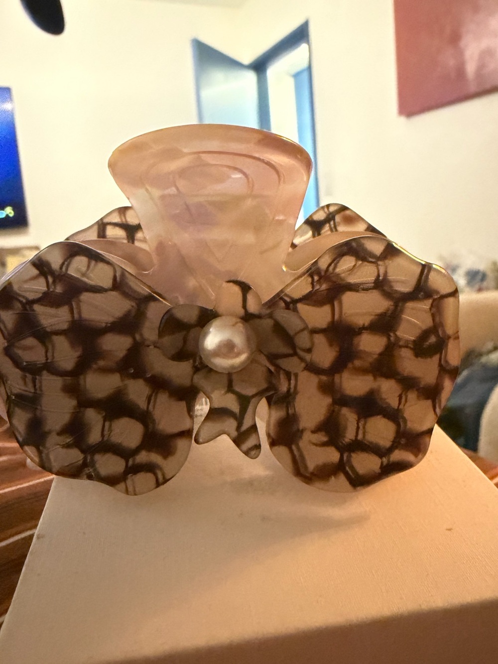 Parcelona French Flower Hair Claw ORCHID